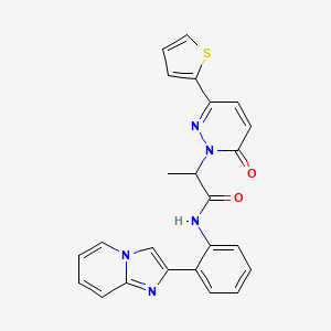 molecular formula C24H19N5O2S B2568631 N-(2-(imidazo[1,2-a]pyridin-2-yl)phenyl)-2-(6-oxo-3-(thiophen-2-yl)pyridazin-1(6H)-yl)propanamide CAS No. 1788678-45-4