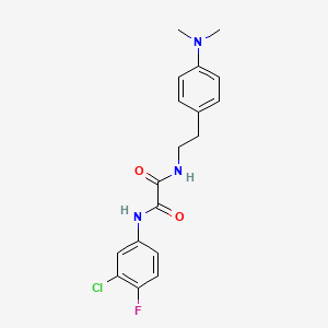 molecular formula C18H19ClFN3O2 B2568645 N1-(3-chloro-4-fluorophenyl)-N2-(4-(dimethylamino)phenethyl)oxalamide CAS No. 953951-48-9