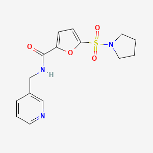 molecular formula C15H17N3O4S B2568648 N-(pyridin-3-ylmethyl)-5-(pyrrolidin-1-ylsulfonyl)furan-2-carboxamide CAS No. 1172312-00-3