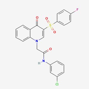 molecular formula C23H16ClFN2O4S B2568681 N-(3-chlorophenyl)-2-[3-(4-fluorobenzenesulfonyl)-4-oxo-1,4-dihydroquinolin-1-yl]acetamide CAS No. 866729-39-7