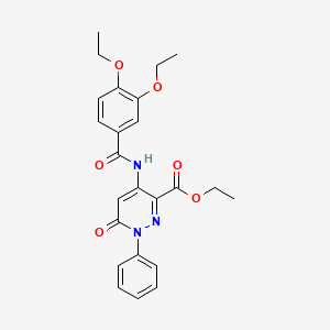 molecular formula C24H25N3O6 B2568694 Ethyl 4-(3,4-diethoxybenzamido)-6-oxo-1-phenyl-1,6-dihydropyridazine-3-carboxylate CAS No. 946281-84-1