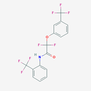 molecular formula C16H9F8NO2 B2568699 2,2-difluoro-2-[3-(trifluoromethyl)phenoxy]-N-[2-(trifluoromethyl)phenyl]acetamide CAS No. 338792-13-5