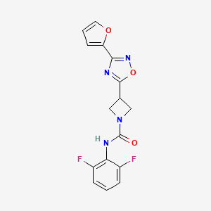 molecular formula C16H12F2N4O3 B2568705 N-(2,6-Difluorophenyl)-3-[3-(furan-2-YL)-1,2,4-oxadiazol-5-YL]azetidine-1-carboxamide CAS No. 1428348-41-7