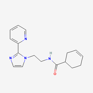 molecular formula C17H20N4O B2568707 N-(2-(2-(pyridin-2-yl)-1H-imidazol-1-yl)ethyl)cyclohex-3-enecarboxamide CAS No. 2034287-66-4