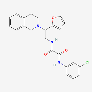 molecular formula C23H22ClN3O3 B2568709 N1-(3-chlorophenyl)-N2-(2-(3,4-dihydroisoquinolin-2(1H)-yl)-2-(furan-2-yl)ethyl)oxalamide CAS No. 898458-78-1
