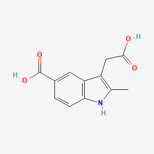 molecular formula C12H11NO4 B2568720 3-(carboxymethyl)-2-methyl-1H-indole-5-carboxylic acid CAS No. 17222-84-3