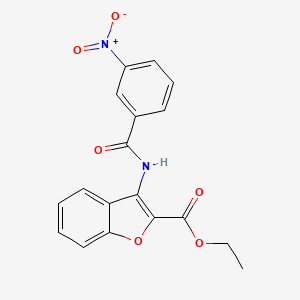molecular formula C18H14N2O6 B2568748 Ethyl 3-(3-nitrobenzamido)benzofuran-2-carboxylate CAS No. 477499-06-2