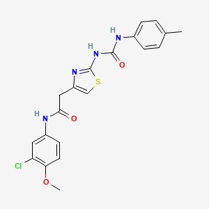 molecular formula C20H19ClN4O3S B2568793 N-(3-chloro-4-methoxyphenyl)-2-(2-(3-(p-tolyl)ureido)thiazol-4-yl)acetamide CAS No. 921486-79-5