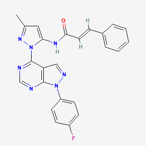 molecular formula C24H18FN7O B2568798 N-(1-(1-(4-fluorophenyl)-1H-pyrazolo[3,4-d]pyrimidin-4-yl)-3-methyl-1H-pyrazol-5-yl)cinnamamide CAS No. 1007008-86-7
