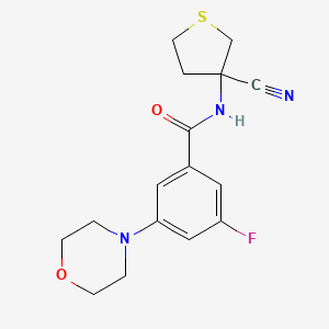 molecular formula C16H18FN3O2S B2568818 N-(3-Cyanothiolan-3-yl)-3-fluoro-5-morpholin-4-ylbenzamide CAS No. 2418709-08-5