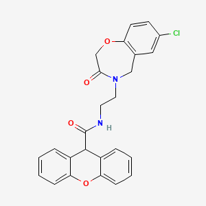 molecular formula C25H21ClN2O4 B2568829 N-(2-(7-chloro-3-oxo-2,3-dihydrobenzo[f][1,4]oxazepin-4(5H)-yl)ethyl)-9H-xanthene-9-carboxamide CAS No. 2034551-68-1