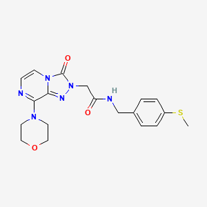 molecular formula C19H22N6O3S B2568836 N-{[4-(methylsulfanyl)phenyl]methyl}-2-[8-(morpholin-4-yl)-3-oxo-2H,3H-[1,2,4]triazolo[4,3-a]pyrazin-2-yl]acetamide CAS No. 1251584-16-3