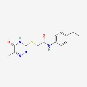 molecular formula C14H16N4O2S B2568841 N-(4-ethylphenyl)-2-((6-methyl-5-oxo-4,5-dihydro-1,2,4-triazin-3-yl)thio)acetamide CAS No. 577754-42-8