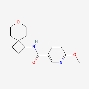 molecular formula C15H20N2O3 B2568845 6-methoxy-N-{7-oxaspiro[3.5]nonan-1-yl}pyridine-3-carboxamide CAS No. 2310206-91-6