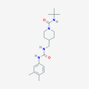 molecular formula C20H32N4O2 B2568856 N-(tert-butyl)-4-((3-(3,4-dimethylphenyl)ureido)methyl)piperidine-1-carboxamide CAS No. 1235266-65-5