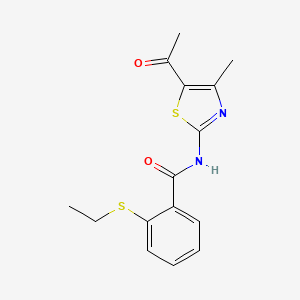molecular formula C15H16N2O2S2 B2568893 N-(5-acetyl-4-methylthiazol-2-yl)-2-(ethylthio)benzamide CAS No. 898422-79-2
