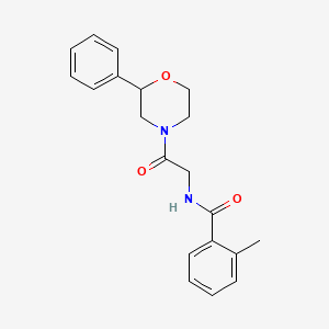 molecular formula C20H22N2O3 B2568897 2-methyl-N-[2-oxo-2-(2-phenylmorpholin-4-yl)ethyl]benzamide CAS No. 953984-84-4
