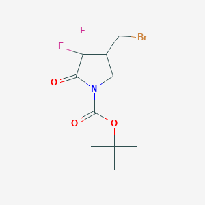 molecular formula C10H14BrF2NO3 B2568907 Tert-butyl 4-(bromomethyl)-3,3-difluoro-2-oxopyrrolidine-1-carboxylate CAS No. 1055306-63-2