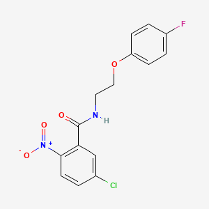 molecular formula C15H12ClFN2O4 B2568983 5-chloro-N-[2-(4-fluorophenoxy)ethyl]-2-nitrobenzamide CAS No. 1173249-41-6