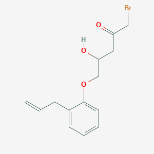 molecular formula C14H17BrO3 B025690 1-Bromo-4-hydroxy-5-(2-prop-2-enylphenoxy)pentan-2-one CAS No. 103411-23-0