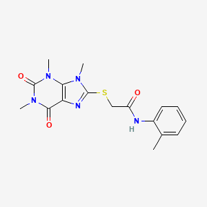 molecular formula C17H19N5O3S B2569003 N-(2-methylphenyl)-2-[(1,3,9-trimethyl-2,6-dioxo-2,3,6,9-tetrahydro-1H-purin-8-yl)sulfanyl]acetamide CAS No. 886904-19-4