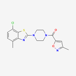 molecular formula C17H17ClN4O2S B2569008 (4-(7-Chloro-4-methylbenzo[d]thiazol-2-yl)piperazin-1-yl)(3-methylisoxazol-5-yl)methanone CAS No. 946287-31-6