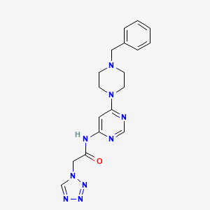 molecular formula C18H21N9O B2569029 N-(6-(4-benzylpiperazin-1-yl)pyrimidin-4-yl)-2-(1H-tetrazol-1-yl)acetamide CAS No. 1396860-87-9