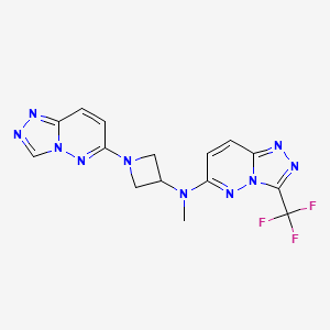 molecular formula C15H13F3N10 B2569071 N-methyl-1-{[1,2,4]triazolo[4,3-b]pyridazin-6-yl}-N-[3-(trifluoromethyl)-[1,2,4]triazolo[4,3-b]pyridazin-6-yl]azetidin-3-amine CAS No. 2198054-82-7