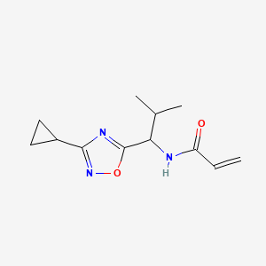 molecular formula C12H17N3O2 B2569097 N-[1-(3-cyclopropyl-1,2,4-oxadiazol-5-yl)-2-methylpropyl]prop-2-enamide CAS No. 2094819-47-1