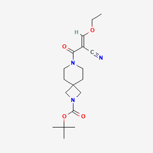 molecular formula C18H27N3O4 B2569118 Tert-butyl 7-[(E)-2-cyano-3-ethoxyprop-2-enoyl]-2,7-diazaspiro[3.5]nonane-2-carboxylate CAS No. 2094954-77-3
