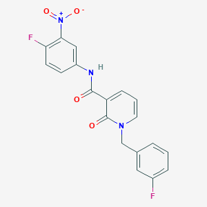 molecular formula C19H13F2N3O4 B2569121 N-(4-fluoro-3-nitrophenyl)-1-[(3-fluorophenyl)methyl]-2-oxo-1,2-dihydropyridine-3-carboxamide CAS No. 946353-89-5