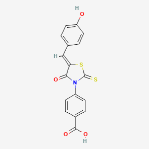 B2569122 4-[(5Z)-5-[(4-hydroxyphenyl)methylidene]-4-oxo-2-sulfanylidene-1,3-thiazolidin-3-yl]benzoic acid CAS No. 461682-83-7