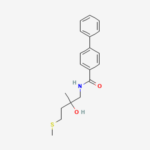 molecular formula C19H23NO2S B2569150 N-(2-hydroxy-2-methyl-4-(methylthio)butyl)-[1,1'-biphenyl]-4-carboxamide CAS No. 1421531-59-0