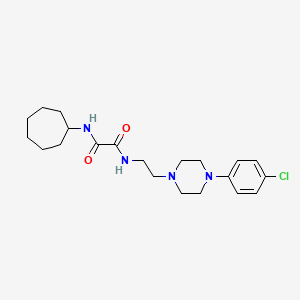 molecular formula C21H31ClN4O2 B2569155 N-{2-[4-(4-chlorophenyl)piperazin-1-yl]ethyl}-N'-cycloheptylethanediamide CAS No. 1049373-71-8