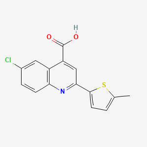 molecular formula C15H10ClNO2S B2569158 6-Chloro-2-(5-methylthiophen-2-yl)quinoline-4-carboxylic acid CAS No. 438216-95-6