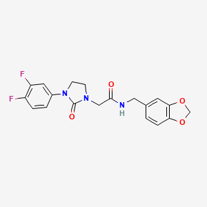 molecular formula C19H17F2N3O4 B2569167 N-(benzo[d][1,3]dioxol-5-ylmethyl)-2-(3-(3,4-difluorophenyl)-2-oxoimidazolidin-1-yl)acetamide CAS No. 1251562-69-2