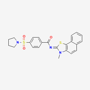molecular formula C23H21N3O3S2 B2569172 N-[(2E)-3-methyl-2H,3H-naphtho[2,1-d][1,3]thiazol-2-ylidene]-4-(pyrrolidine-1-sulfonyl)benzamide CAS No. 397290-53-8