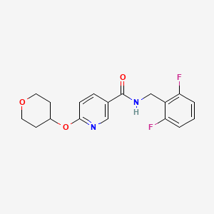 molecular formula C18H18F2N2O3 B2569173 N-[(2,6-difluorophenyl)methyl]-6-(oxan-4-yloxy)pyridine-3-carboxamide CAS No. 1903233-11-3