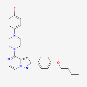 molecular formula C26H28FN5O B2569175 1-[2-(4-butoxyphenyl)pyrazolo[1,5-a]pyrazin-4-yl]-4-(4-fluorophenyl)piperazine CAS No. 1115391-69-9