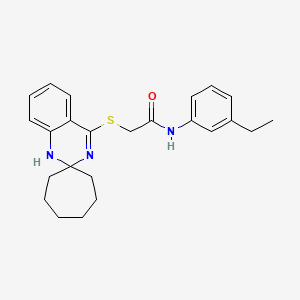 molecular formula C24H29N3OS B2569226 N-(3-ethylphenyl)-2-{1'H-spiro[cycloheptane-1,2'-quinazoline]sulfanyl}acetamide CAS No. 893789-13-4