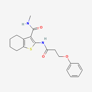 molecular formula C19H22N2O3S B2569241 N-methyl-2-(3-phenoxypropanamido)-4,5,6,7-tetrahydrobenzo[b]thiophene-3-carboxamide CAS No. 892979-29-2