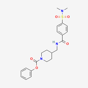 molecular formula C22H27N3O5S B2569244 phenyl 4-((4-(N,N-dimethylsulfamoyl)benzamido)methyl)piperidine-1-carboxylate CAS No. 1235022-38-4