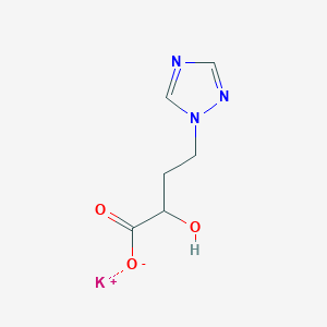 molecular formula C6H8KN3O3 B2569267 Potassium;2-hydroxy-4-(1,2,4-triazol-1-yl)butanoate CAS No. 2260935-69-9