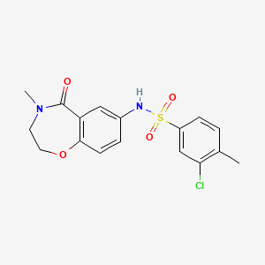 3-chloro-4-methyl-N-(4-methyl-5-oxo-2,3,4,5-tetrahydrobenzo[f][1,4]oxazepin-7-yl)benzenesulfonamide