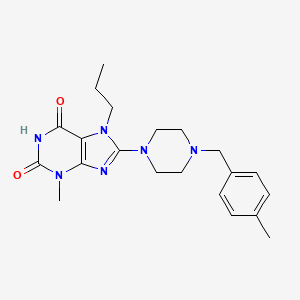 3-Methyl-8-[4-[(4-methylphenyl)methyl]piperazin-1-yl]-7-propylpurine-2,6-dione