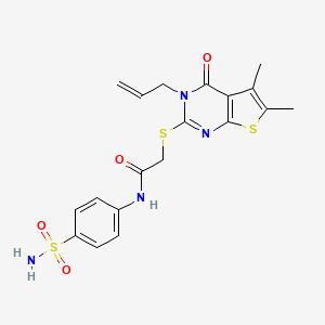 2-((3-allyl-5,6-dimethyl-4-oxo-3,4-dihydrothieno[2,3-d]pyrimidin-2-yl)thio)-N-(4-sulfamoylphenyl)acetamide
