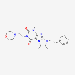 1,6,7-Trimethyl-3-(2-morpholin-4-ylethyl)-8-(2-phenylethyl)-1,3,5-trihydro-4-i midazolino[1,2-h]purine-2,4-dione