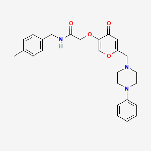 N-(4-methylbenzyl)-2-((4-oxo-6-((4-phenylpiperazin-1-yl)methyl)-4H-pyran-3-yl)oxy)acetamide