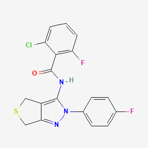 2-chloro-6-fluoro-N-[2-(4-fluorophenyl)-4,6-dihydrothieno[3,4-c]pyrazol-3-yl]benzamide