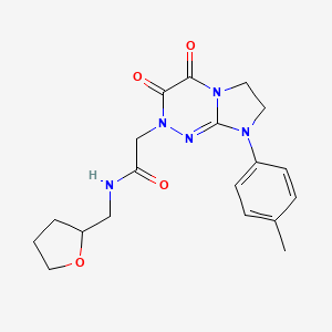 2-(3,4-dioxo-8-(p-tolyl)-3,4,7,8-tetrahydroimidazo[2,1-c][1,2,4]triazin-2(6H)-yl)-N-((tetrahydrofuran-2-yl)methyl)acetamide